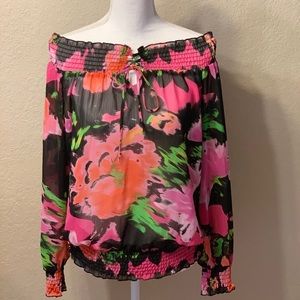 pretty bright floral blouse